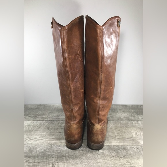 Frye 75449 Melissa Button 2 Brown Leather Knee-High Riding Womens Boots Size 10 - Picture 6 of 10